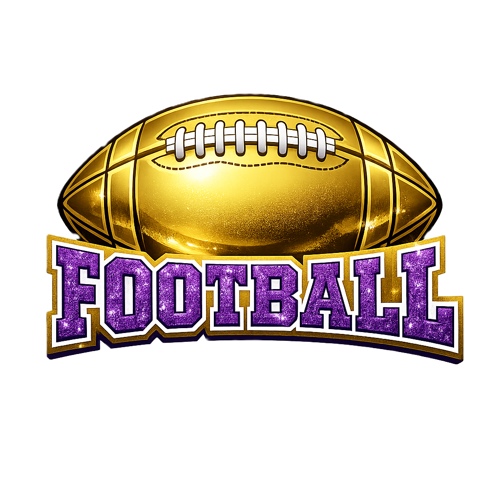 Purple and Gold Football with Bling