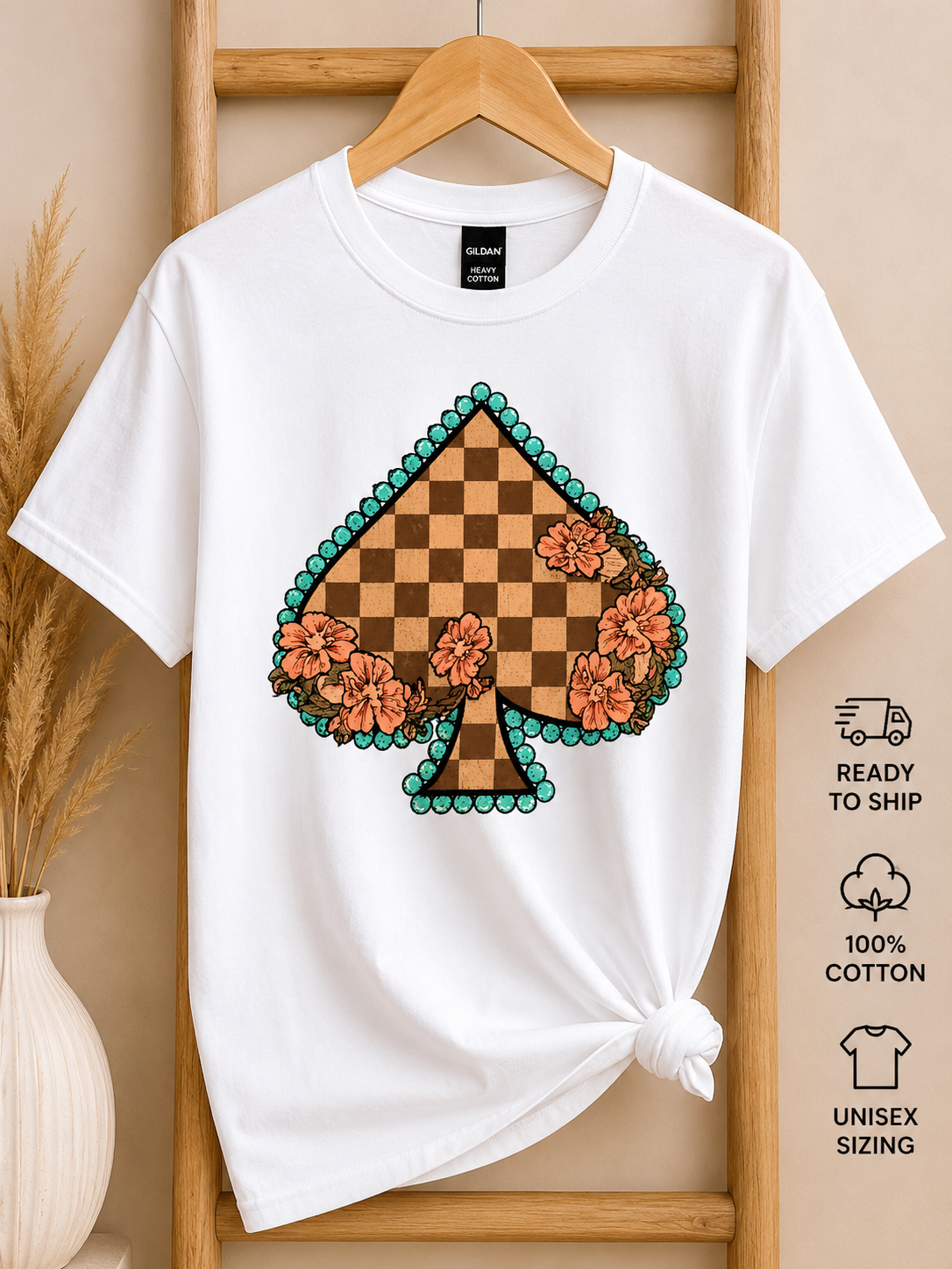 Checked Spade Tee